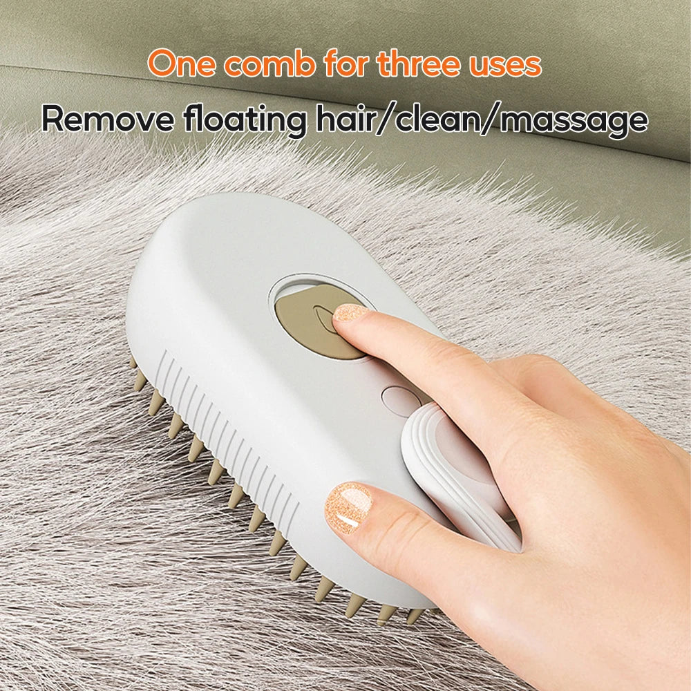 3 in 1 Pet Electric Steam Brush